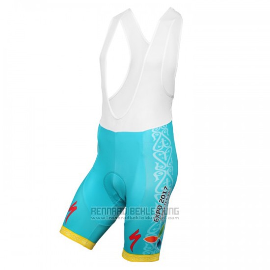 2016 Fahrradbekleidung Astana Hellblau Trikot Kurzarm und Tragerhose